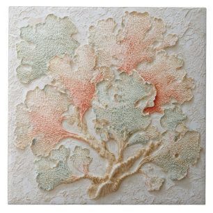 Soft Coral and Sand Coastal Sea Branch Tile
