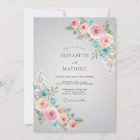 Soft Coral Aqua Peony Wedding