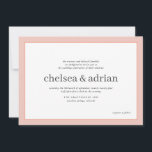 Soft Coral Border Simple Wedding Invitation<br><div class="desc">Make a statement of understated elegance with this simple, text-based wedding invitation design featuring a subtle border of both soft and bold coral tones on neutral white. Use the customisation option to change all the colours to suit your wedding theme, you can even add a backer image of your choice...</div>