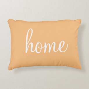 Soft coral colour "home" pretty accent pillow