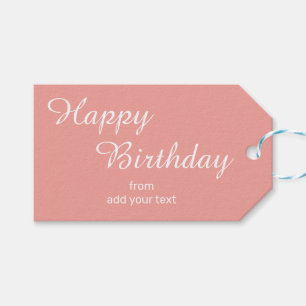 Soft Coral - Pink Birthday Gift Tags