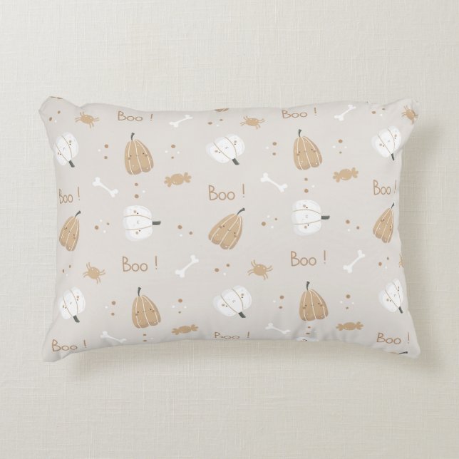 Soft Cosy Halloween Pattern Accent Pillow (Front)