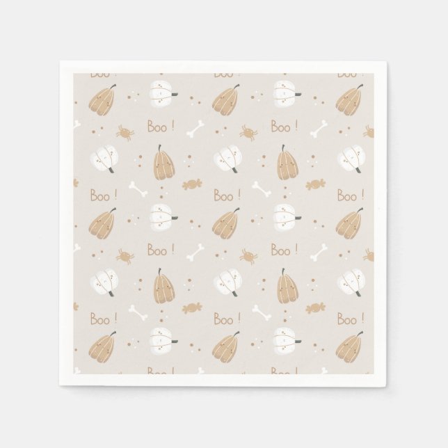 Soft Cosy Halloween Pattern Paper Napkins (Front)