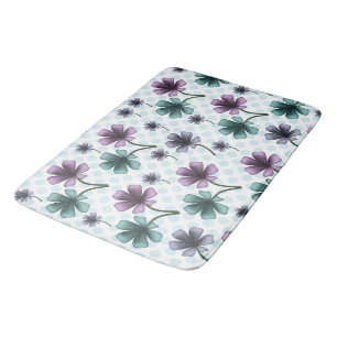 Soft Cottagecore Floral Pattern Pastel Aesthetic Bath Mat