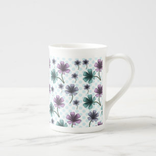 Soft Cottagecore Floral Pattern   Pastel Aesthetic Bone China Mug