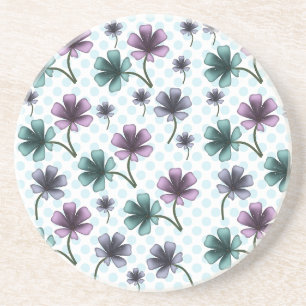 Soft Cottagecore Floral Pattern Pastel Aesthetic Coaster