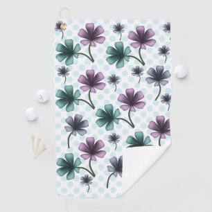 Soft Cottagecore Floral Pattern   Pastel Aesthetic Golf Towel