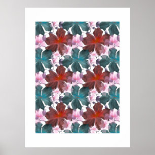Soft Cottagecore Floral Pattern   Pastel Aesthetic Poster