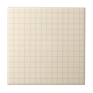 Soft Cream Chequered Pattern Retro Minimalist  Tile