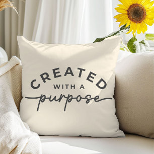 Soft Cream Christian quote Throw Pillow