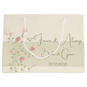 Soft Cream Pink Green And Peach Large Gift Bag