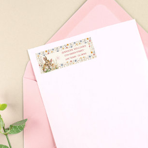 Soft Cream Rustic Bunny Garden Return Address