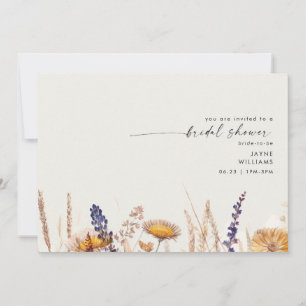 Soft Cream Swash Fall Foliage Bridal Shower  Invitation