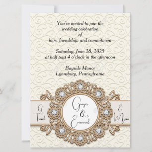 Soft Cream Swirls Wedding Invitation