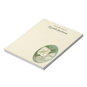 Soft Cream White Pastel Hydrangea Floral Notepad