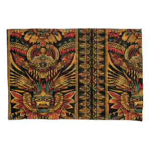 Soft Cyan "Aztec Dream" Cotton Pillowcases