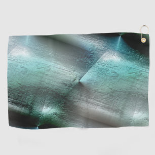 Soft cyan grey rocky texture with digital details golf towel