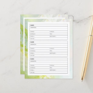 Soft daisies address book page
