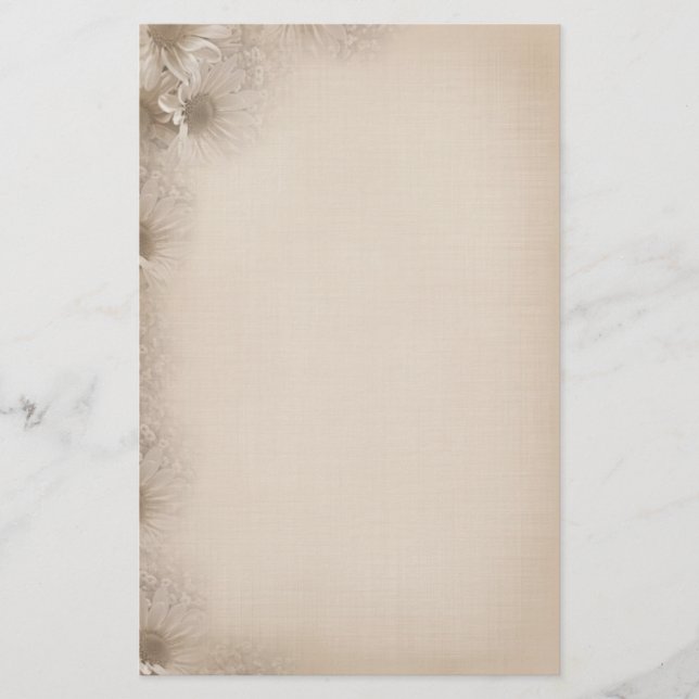 Soft Daisies border Stationery (Front)