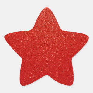 Soft Dark Red Glitter Star Sticker
