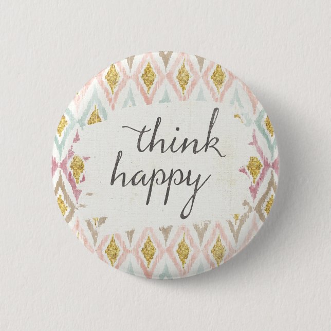 Soft Deco V | Think Happy 6 Cm Round Badge (Front)