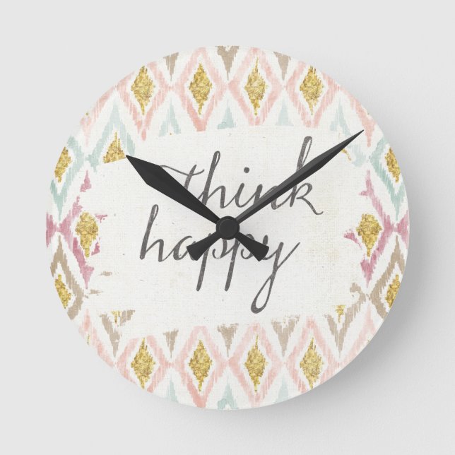Soft Deco V | Think Happy Round Clock (Front)
