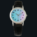 Soft Delicate Watercolors in Pink Purple and Blue Watch<br><div class="desc">A delicate blend of watercolors in bubblegum pink,  lavender purple and aqua blue. The colours mix and  mingle together creating a soothing calming atmosphere.</div>