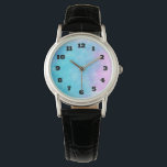 Soft Delicate Watercolors in Pink Purple and Blue Watch<br><div class="desc">A delicate blend of watercolors in bubblegum pink,  lavender purple and aqua blue. The colours mix and  mingle together creating a soothing calming atmosphere.</div>