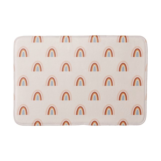 Soft Doodle Rainbow Pattern Bath Mat (Front)