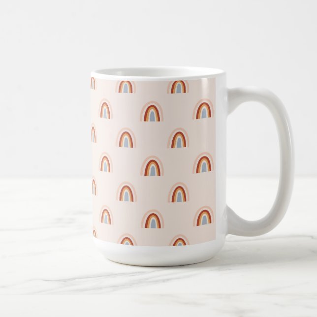 Soft Doodle Rainbow Pattern Coffee Mug (Right)