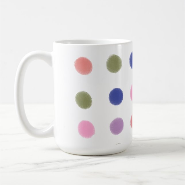 Soft Dots  Original Contemporary Colour Pattern Coffee Mug (Left)