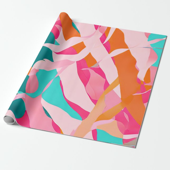 Soft Dreams: Abstract Pastel Patterns Wrapping Paper (Unrolled)