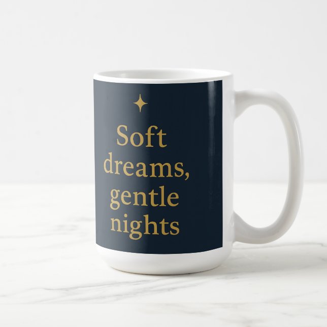 Soft Dreams, Gentle Nights – Minimalist Night Coffee Mug (Right)