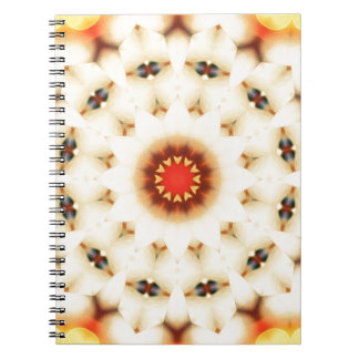 Soft Dreamy Cream Floral Pattern Spiral Notebook