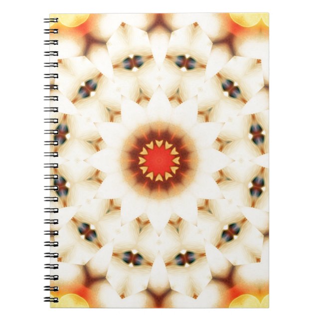 Soft Dreamy Cream Floral Pattern Spiral Notebook (Front)