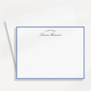 Soft Dusty Blue Border Elegant Name Note Card