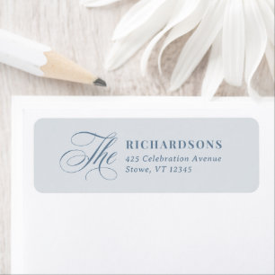Soft Dusty Blue Calligraphy Wedding Return Address