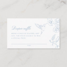 Soft Dusty Blue Chinoiserie Diaper Raffle