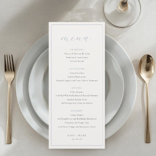 Soft Dusty Blue Wedding Menu