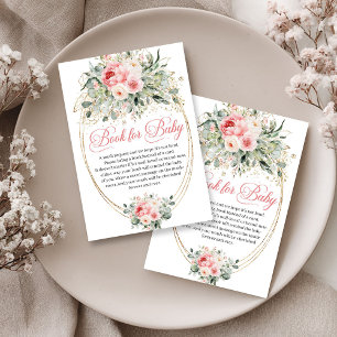 Soft Dusty Pink Flowers Greenery Book Request Enclosure Card