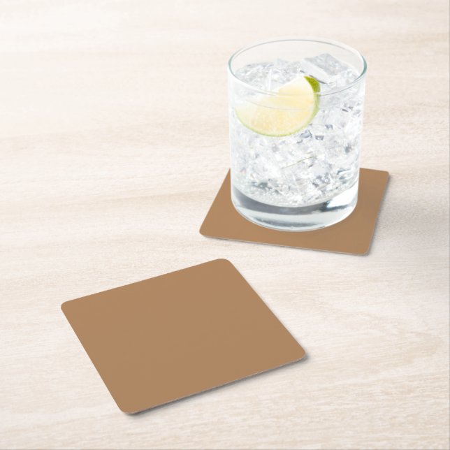 Soft Dusty Rose Pink Background – Wedding Square Paper Coaster (Insitu)