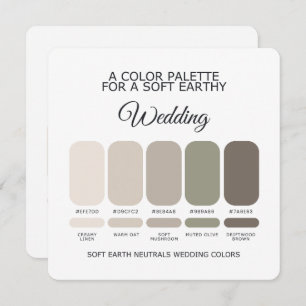 Soft Earth Wedding Color Palette Card