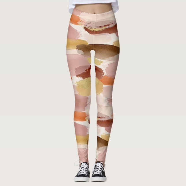 Soft Earthy Abstract (4) Leggings (Front)