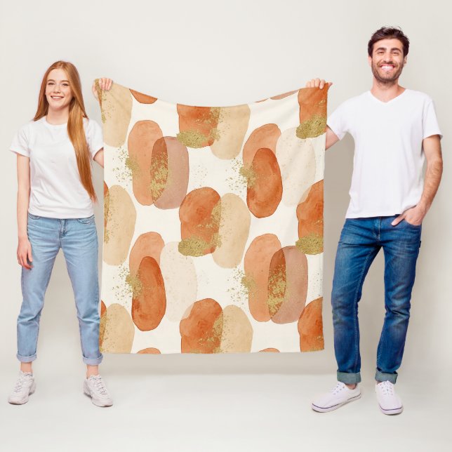 Soft Earthy Abstract (5) Fleece Blanket (In Situ)