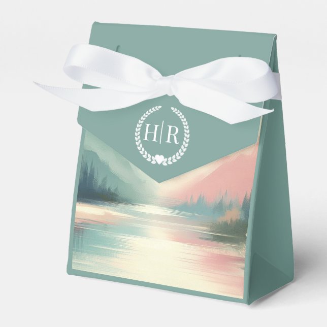 Soft Echoes of the Mountains Favour Box (Front Side)