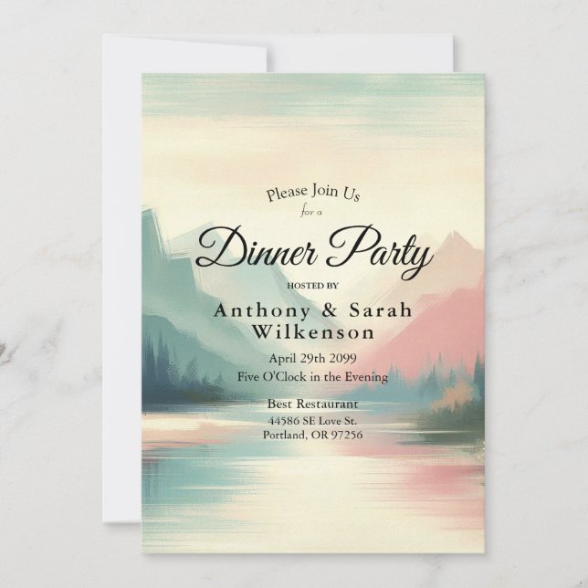 Soft Echoes of the Mountains Invitation (Front)