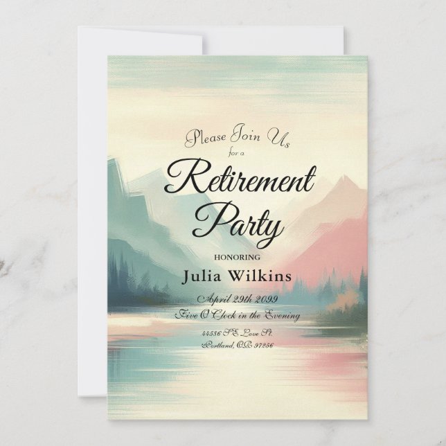 Soft Echoes of the Mountains Invitation (Front)