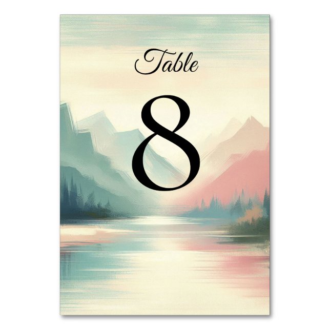 Soft Echoes of the Mountains Table Number (Front)