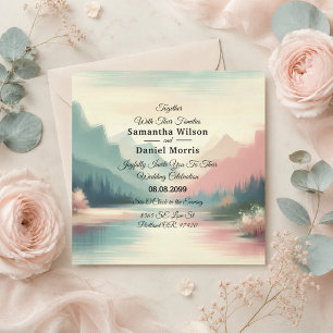 Soft Echoes of the Mountains Wedding Invitation
