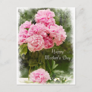 Soft Edged Pink Peonies Mother's Day Postcard